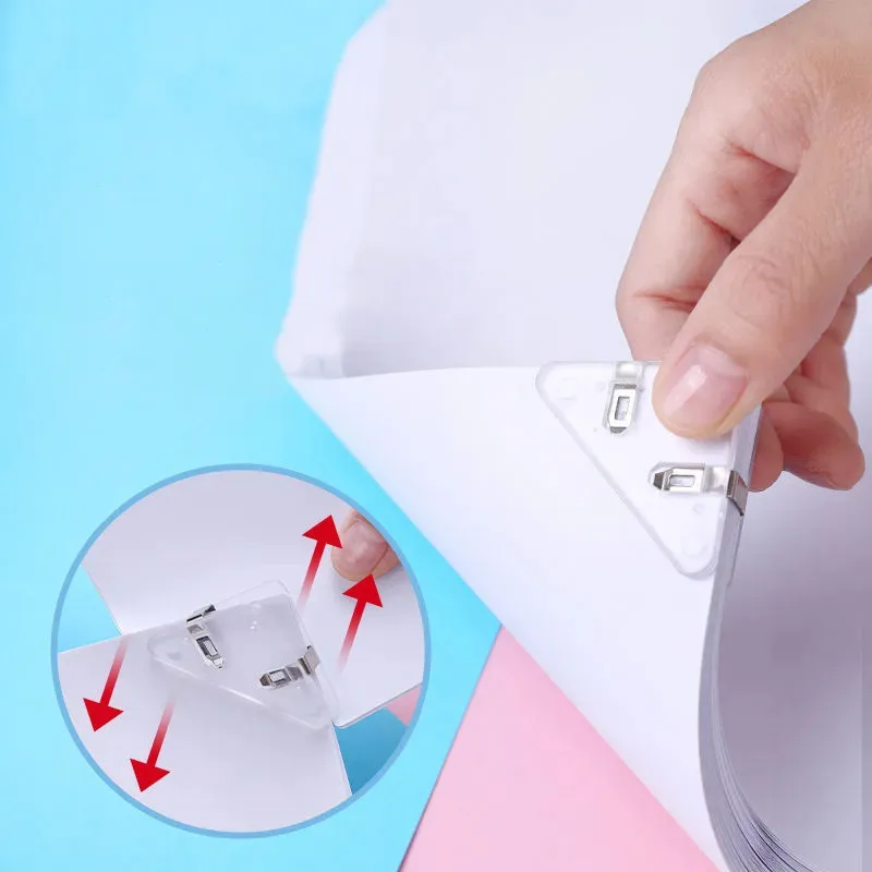 5-pack Book Page Corner Clips Triangular Clip Magazine Books Test Paper Protect Clip Office School Stationery Accessories big image 4