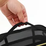 Double Layer Travel Makeup Bag Letter Graphic Portable Large Capacity Mesh Cosmetic Bag  image 6