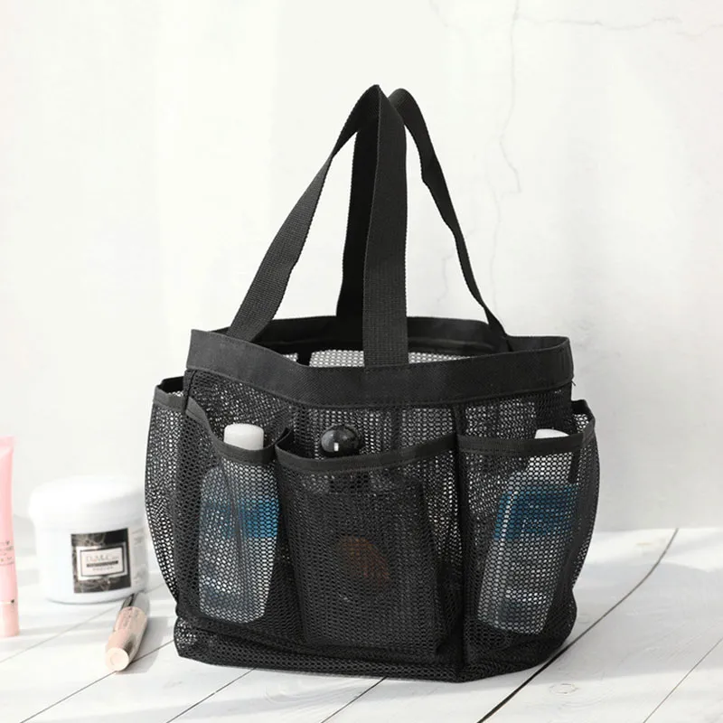 Mesh Shower Caddy Tote, Large Shower Caddy Basket Portable, Quick Dry Hanging Toiletry Bag, 8 Storage Pocket Handle Bath Organizer for College Dorm Room Essentials, Gym, Bathroom, Camp, Travel  image 3