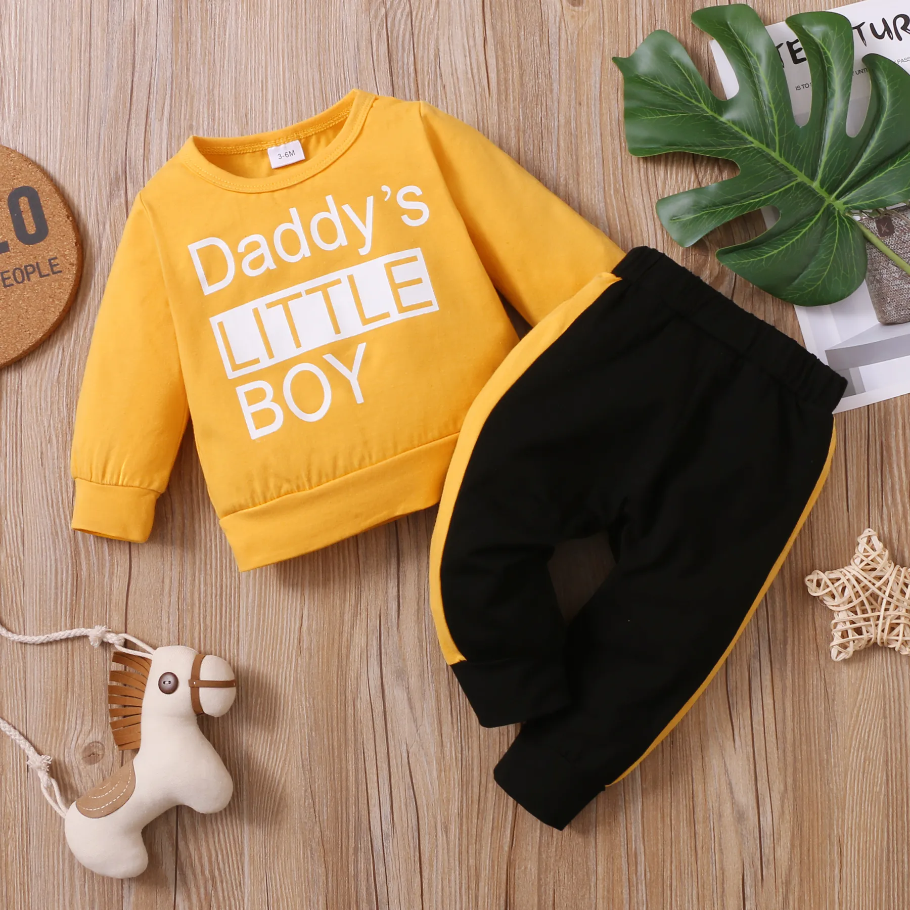 2 unidades Bebé Unissexo Casual Conjunto para bebé Amarelo image 2