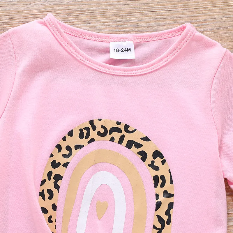 小童 女 甜美 短袖 T恤 粉色 big image 1