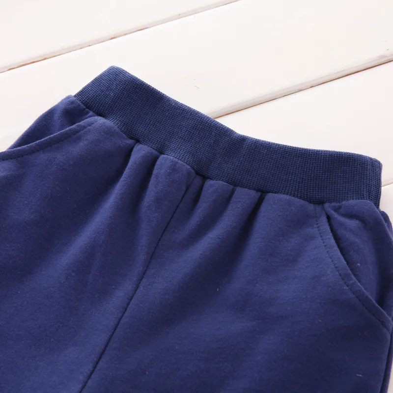 2 unidades Criança Menino Peça dois em um Escola conjuntos de camisa Azul Escuro image 6