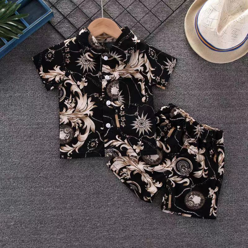 

2pcs Toddler Boy 100% Cotton Boho Shirt & Shorts Set