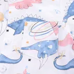 2pcs Toddler Boy Allover Dinosaur Print Short-sleeve Cotton Shirt and Denim Shorts Set  image 4