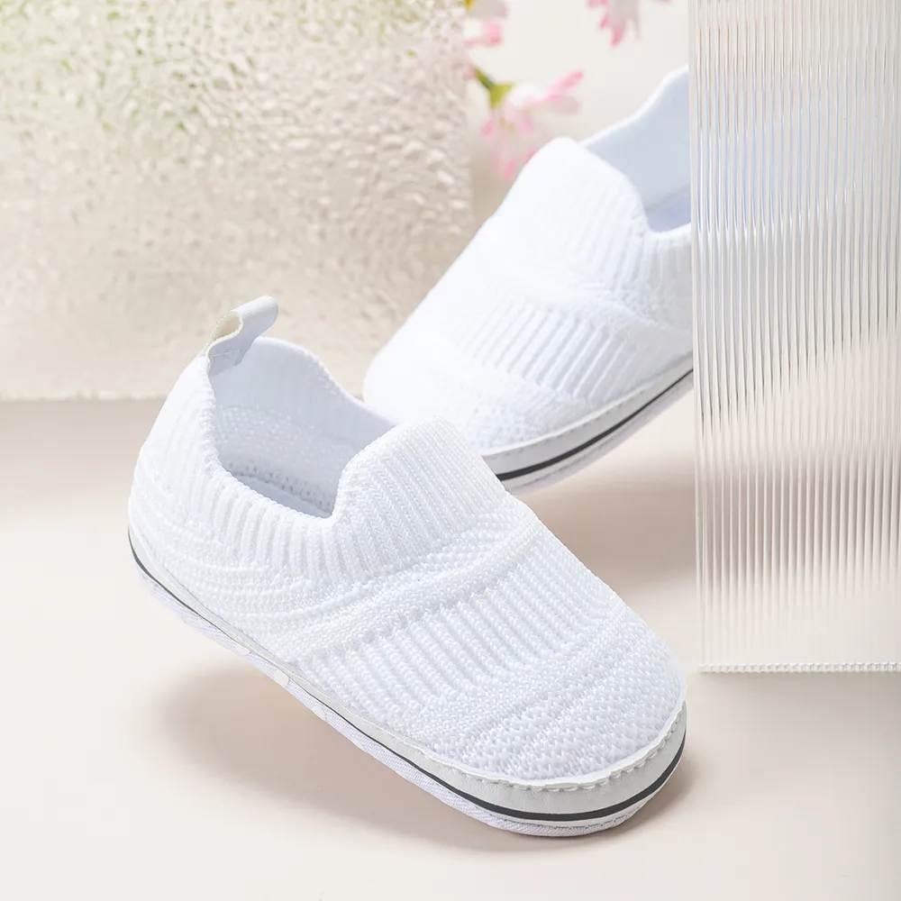 Baby / Toddler Stripe Heart Graphic Breathable Slip-on Prewalker Shoes  big image 1