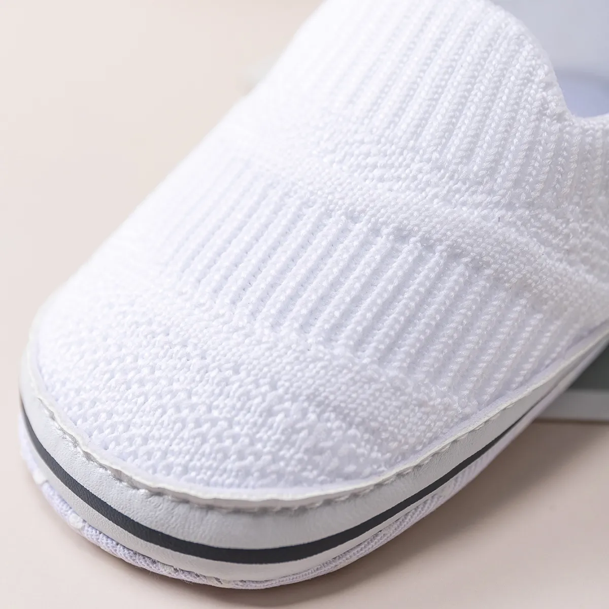 Baby / Toddler Stripe Heart Graphic Breathable Slip-on Prewalker Shoes White big image 1
