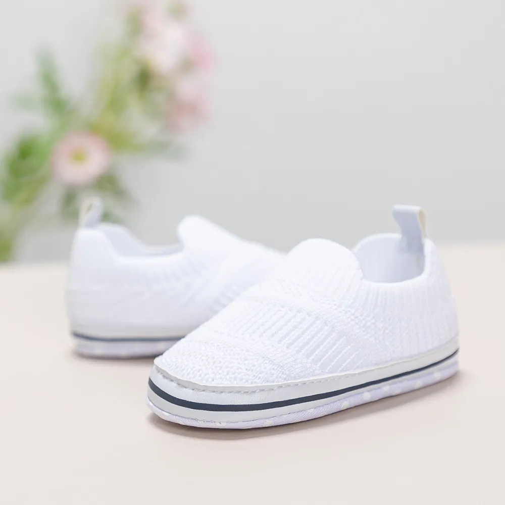 Baby / Toddler Stripe Heart Graphic Breathable Slip-on Prewalker Shoes big image 2