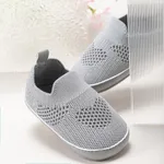 Baby / Toddler Stripe Heart Graphic Breathable Slip-on Prewalker Shoes Grey