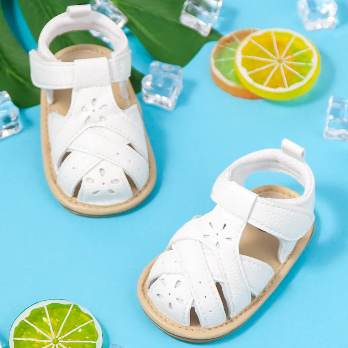 Baby / Toddler Hollow Out Solid Prewalker Shoes White big image 1