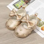 Baby / Toddler Bow Decor Heart Graphic Prewalker Shoes Gold