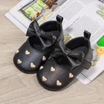 Baby / Toddler Bow Decor Heart Graphic Prewalker Shoes Black