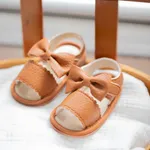 Baby / Toddler Solid Bowknot Velcro Closure Sandals Brown