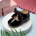 Toddler / Kid Wavy Edge Bow Ribbon Decor White Princess Shoes  image 3