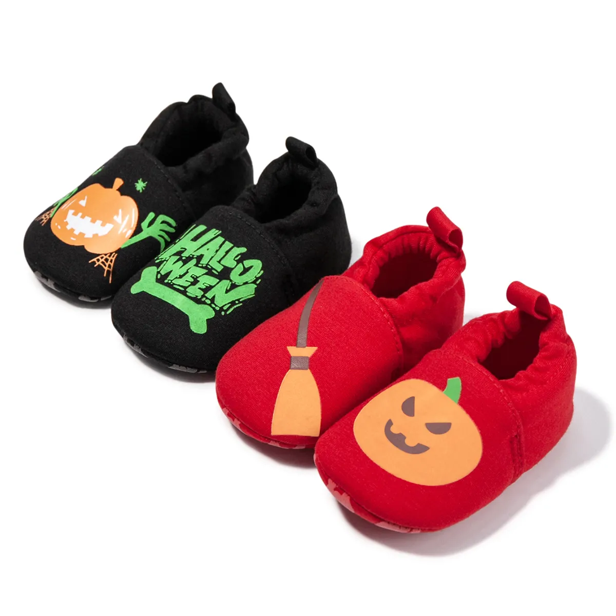 Halloween Baby Glow In The Dark Pumpkin Print Prewalker Shoes