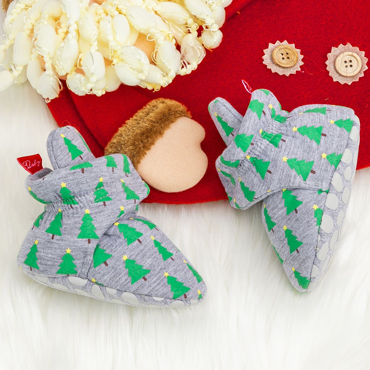 Christmas Baby & Toddler Velcro Trees Print Prewalker Shoes