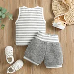 100% Cotton 2pcs Baby Boy/Girl Striped Sleeveless Tank Top and Shorts Set  image 3