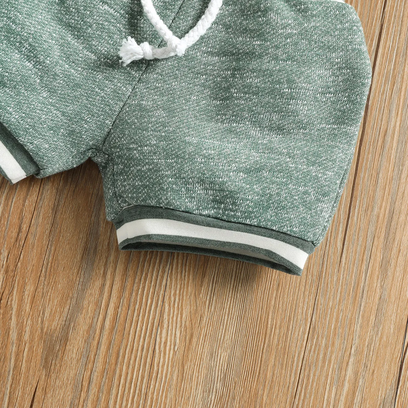 2件 嬰兒 中性 基礎 嬰兒套裝 深綠 big image 1