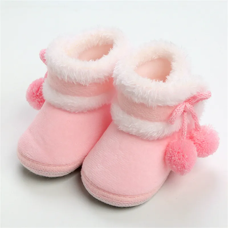 

Christmas Baby & Toddler Pompom Decor Plush Prewalker Shoes