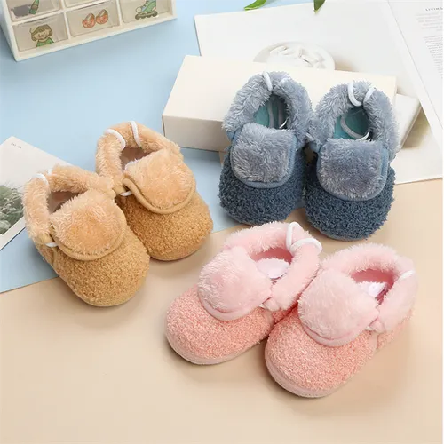 Baby & Toddler Solid Color Furry Prewalker Shoes