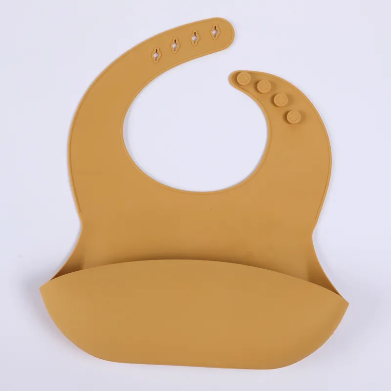 New Baby Soft Silicone Bib Cute Cartoon Feeding Stereo Waterproof Neonatal Adjustable Leak-proof Bib Rice Pocket big image 1