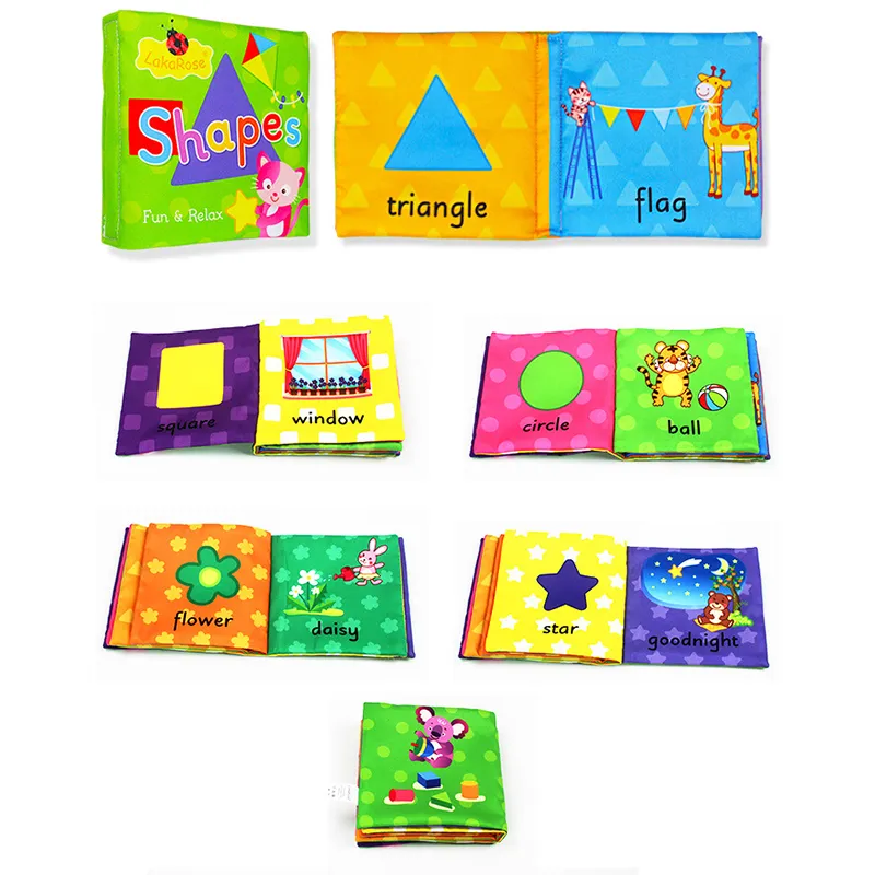 livro de bebê de pano livro de pano alfanumérico inglês tocar e sentir brinquedo educacional e de desenvolvimento precoce com papel sonoro 5 páginas Verde image 3