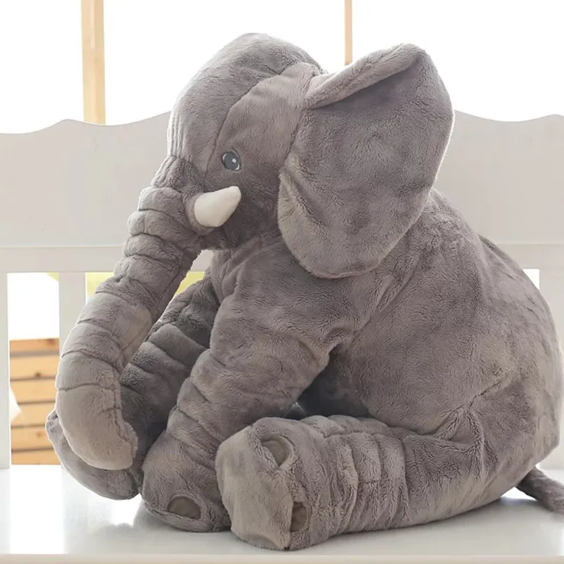 Boneca de pelúcia de elefante cinza bonito tamanho grande bicho de pelúcia brinquedos de pelúcia presentes para meninas meninos Cinzento big image 1