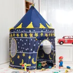 Kids Play Tent Dreamy Graphic Pattern Foldable Pop Up Play Tent Toy Playhouse for Indoor Outdoor Use Blue