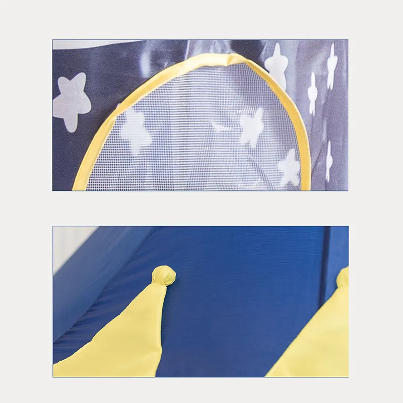 Kids Play Tent Dreamy Graphic Pattern Foldable Pop Up Play Tent Toy Playhouse for Indoor Outdoor Use Blue big image 1