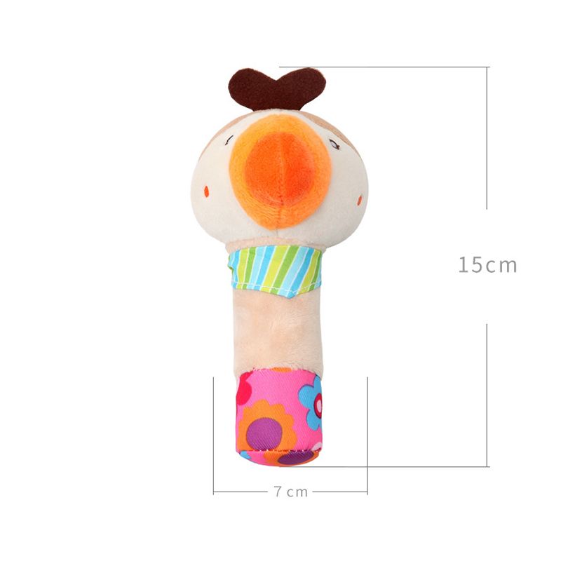 Baby Cartoon Animal Stuffed Hand Rattle With Sound Soft Plush Infant Developmental Hand Grip Toy Gift For Baby Girls Boys