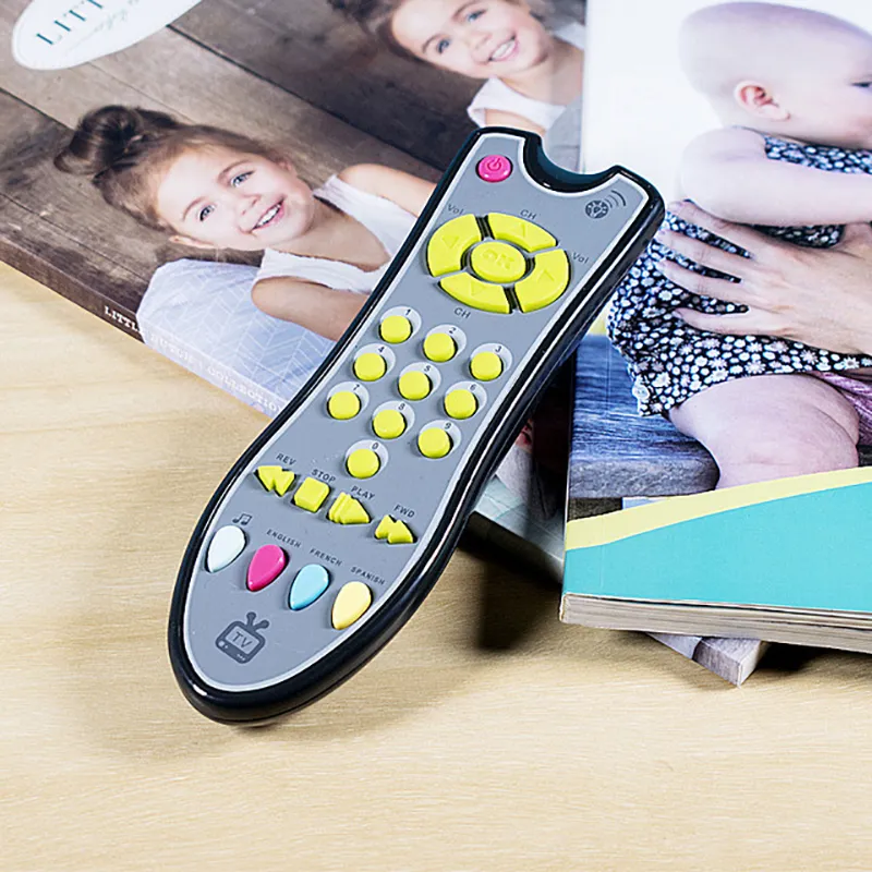 Babysimulation Musical Remote TV Controller Instrument mit Musik Englisch Lernen Fernbedienung Spielzeug frühe Entwicklung pädagogisches kognitives Spielzeug rosa big image 1