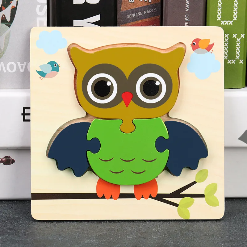 Wooden Jigsaw Puzzles Animal Puzzles Toys Birthday Gifts Baby Toddler Kid Educational Toys for Boys and Girls