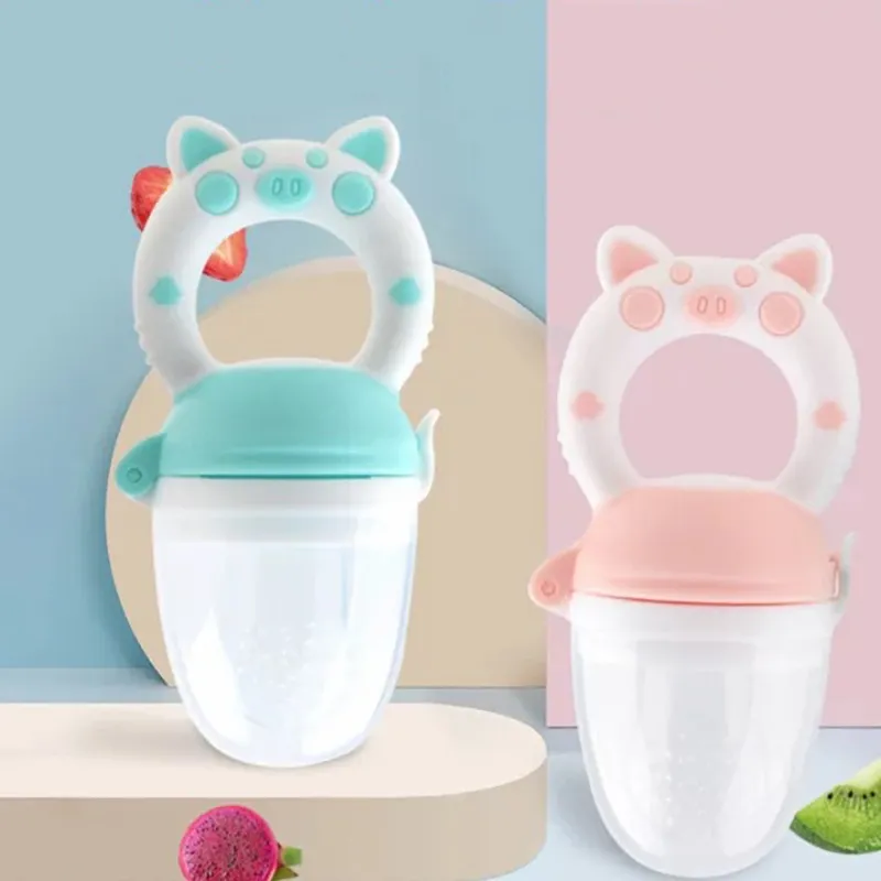 Nourriture pour bébé Mangeoire Légumes Fruits à mâcher Mangeoire en silicone Sucette pour nourrissons Jouet de dentition Gences de massage big image 9