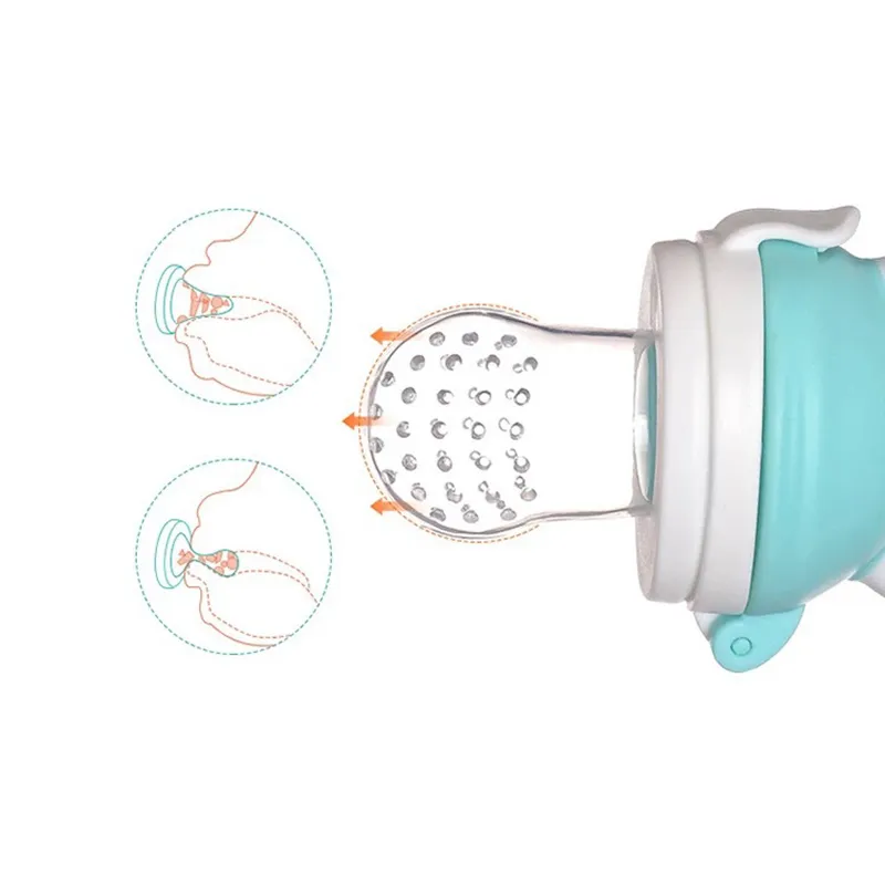 Nourriture pour bébé Mangeoire Légumes Fruits à mâcher Mangeoire en silicone Sucette pour nourrissons Jouet de dentition Gences de massage big image 10