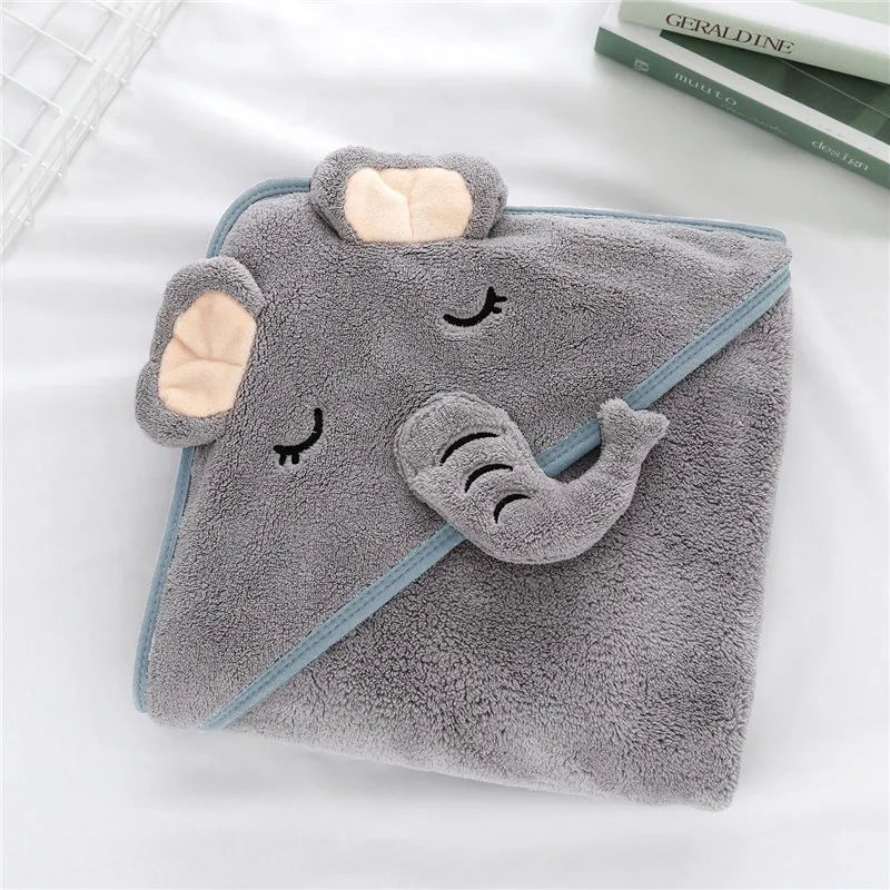 Baby Hug Blanket Spring Winter Autumn Newborn Air Conditioner Quilt Bath Towel Coral Fleece Hat Wrap Warm Birth Blanket Gift Grey