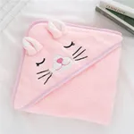 Baby Hug Blanket Spring Winter Autumn Newborn Air Conditioner Quilt Bath Towel Coral Fleece Hat Wrap Warm Birth Blanket Gift Pink