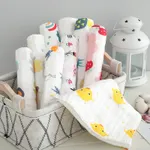2er-Pack Babyhandtücher aus 100 % Baumwolle, 6-lagiges, weiches, saugfähiges Baby-Taschentuch mit hoher Dichte Farbe-B image 4