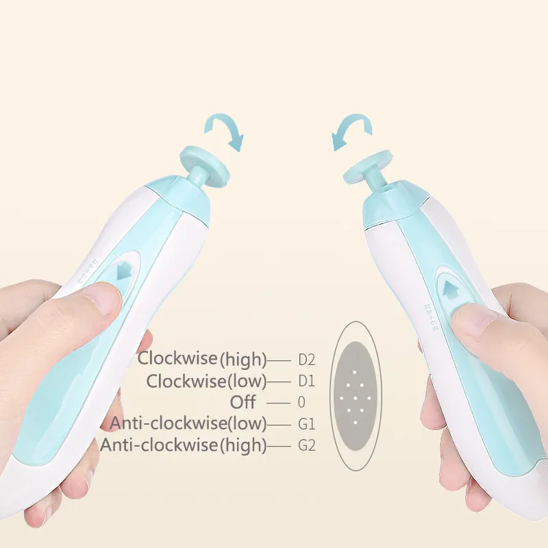 Cortadores de unhas para bebês, aparador de unhas elétrico para recém-nascidos, kit de lixa de unhas, aparar e polir Rosa big image 1