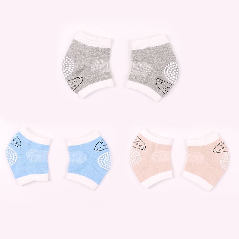 3-Pairs 100% Cotton Baby Knee Pads For Crawling Anti-Slip Knee Unisex Baby Toddlers Kneepads