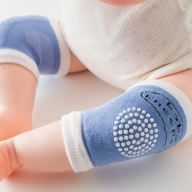 3-Pairs 100% Cotton Baby Knee Pads for Crawling Anti-Slip Knee Unisex Baby Toddlers Kneepads big image 3