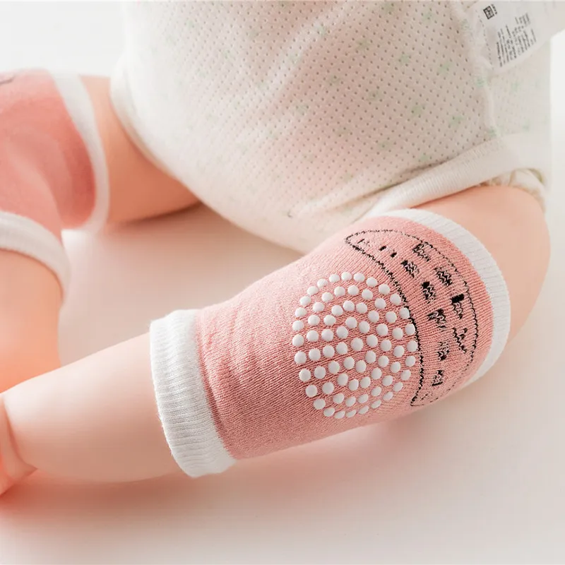 3-Pairs 100% Cotton Baby Knee Pads for Crawling Anti-Slip Knee Unisex Baby Toddlers Kneepads big image 4