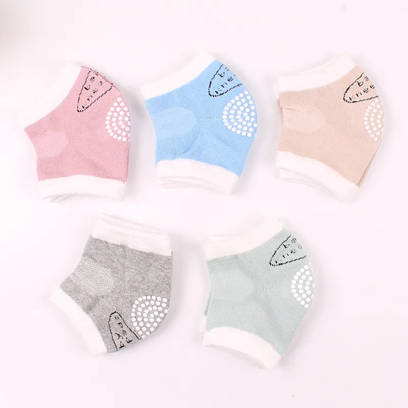 3-Pairs 100% Cotton Baby Knee Pads for Crawling Anti-Slip Knee Unisex Baby Toddlers Kneepads big image 5