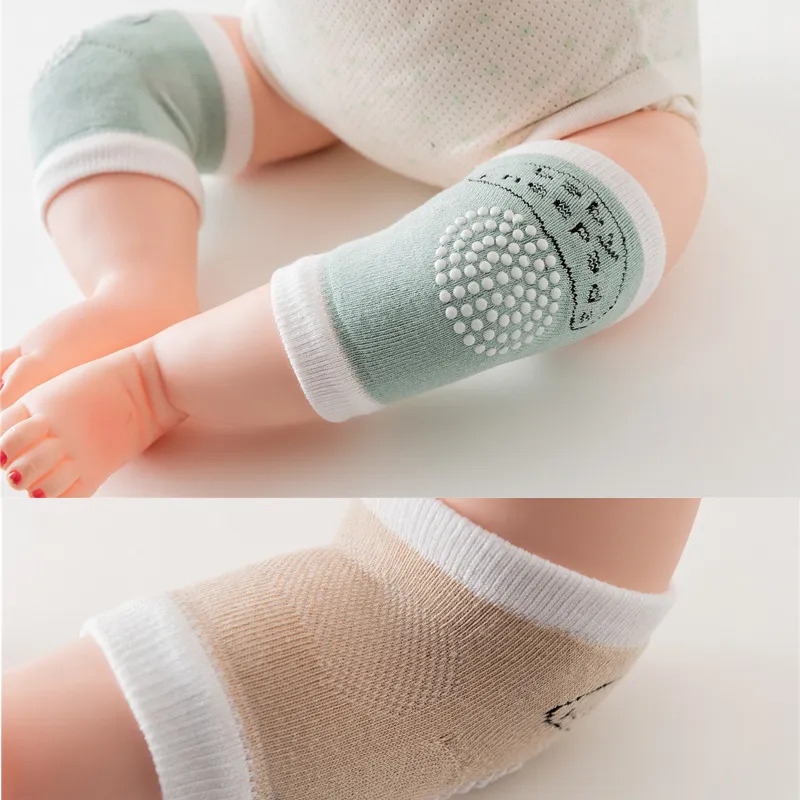 3-Pairs 100% Cotton Baby Knee Pads for Crawling Anti-Slip Knee Unisex Baby Toddlers Kneepads big image 6