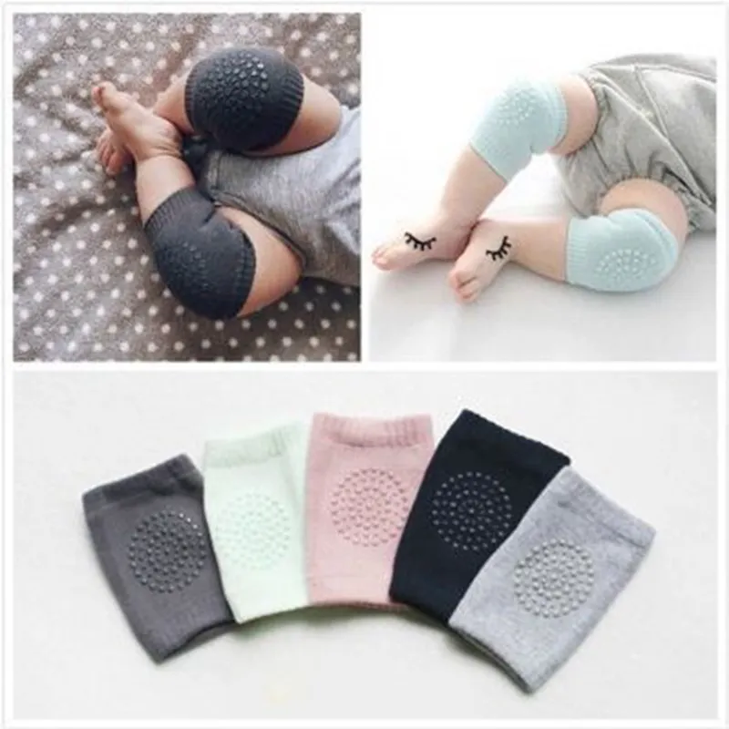 3-Pairs 100% Cotton Baby Knee Pads for Crawling Anti-Slip Knee Unisex Baby Toddlers Kneepads big image 8