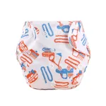 0-3Y Baby Snap Cloth Diapers Cartoon Pattern One Size Adjustable Reusable Waterproof Diaper Blue
