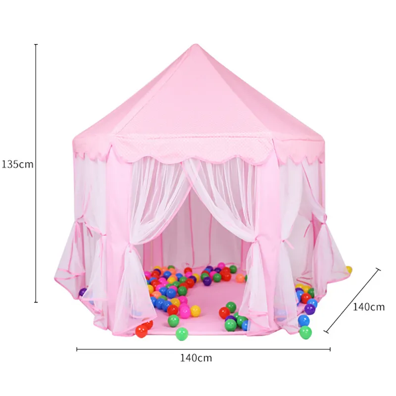 Princess Castle Tent Indoor Kids Fairy Play Tents Mesh Design Breathable and Cool Blue big image 1