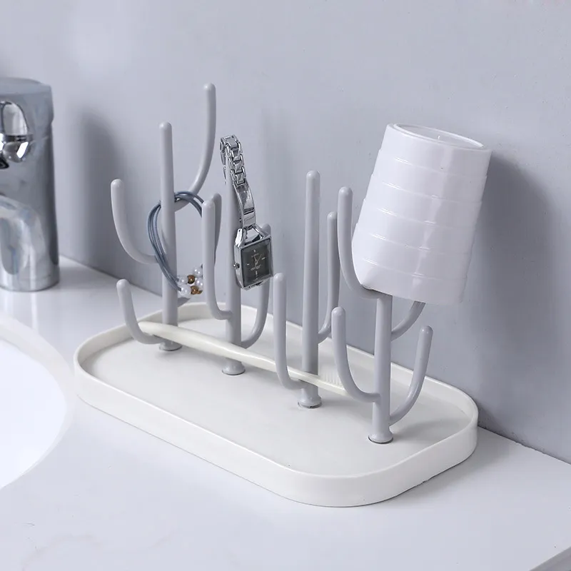 Rack de secagem de mamadeiras em forma de galho de árvore suporte para secador de garrafas recém-nascidas para copos de água de bico de garrafas Rosa image 5
