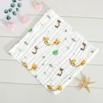 5-pack 100% Cotton Muslin Baby Washcloths Set Cartoon Animal Pattern 6 Layer Gauze Face Towels Saliva Towel  image 6