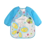 Bébé blouse imperméable bavoir dessin animé girafe papillon motif enfant en bas âge manger des vêtements bavoir art blouses 1-3 ans Bleu