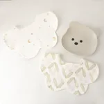 2-pack Baby Petal Shape Bibs Snap Double-layer Soft Absorbent Drool Bibs Teething Bib Color-A