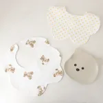 2-pack Baby Petal Shape Bibs Snap Double-layer Soft Absorbent Drool Bibs Teething Bib Color-B